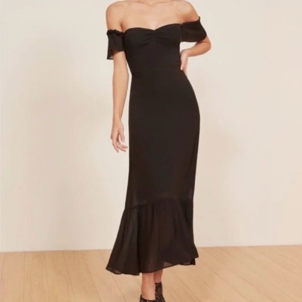 Reformation Black Strapless Dress